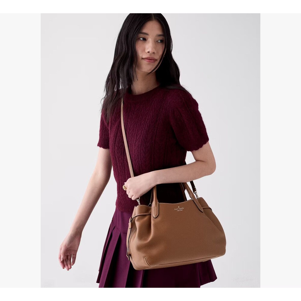 NWT Kate Spade Dumpling Large Satchel Warm Gingerbread Pebbled Leather Bag